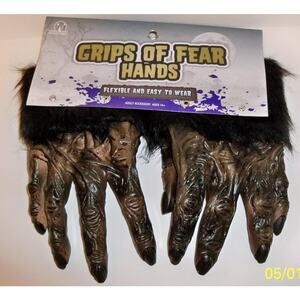 ADULT FUR GORILLA ANIMAL HANDS GLOVES COSTUME NEW MR156030